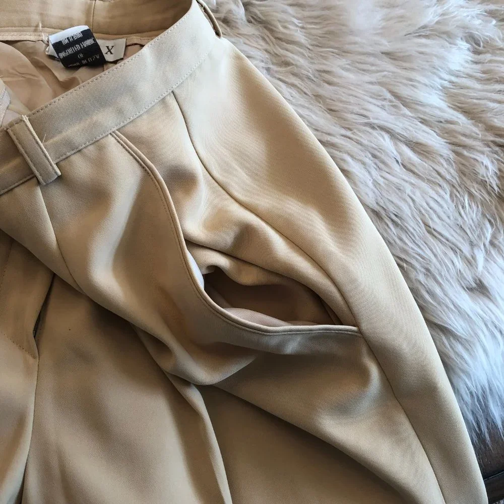 Alex New York Tailored Tan Trousers | Lined Straight Leg Pants | Size 8 - Picture 6 of 10